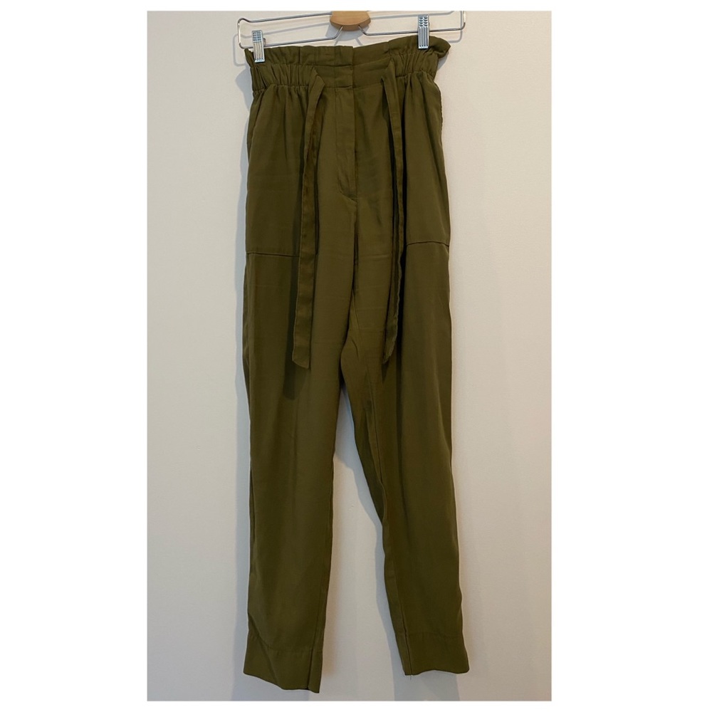 Paper bag waist green pants